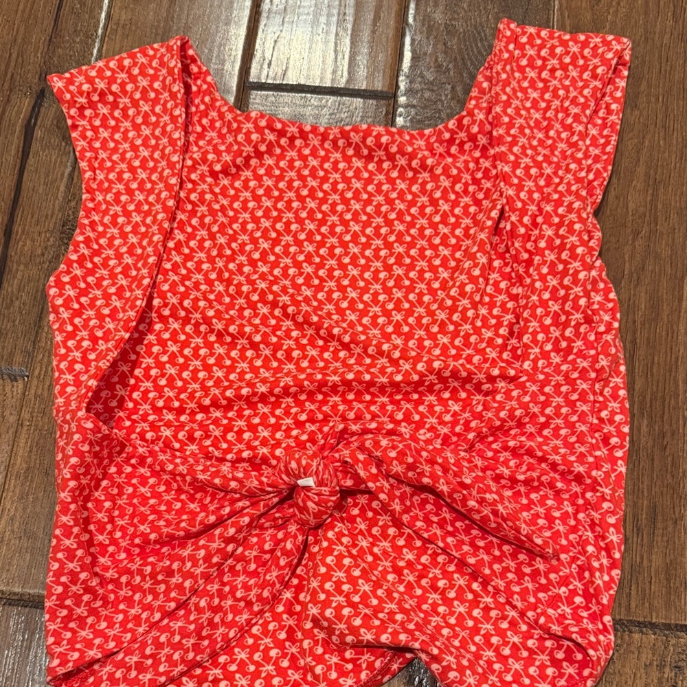 Urban Outfitters Red Patterned Top
